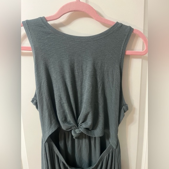 Aerie Ribbed Soft Cut Out Tie Front Dress Size Small - Picture 4 of 12